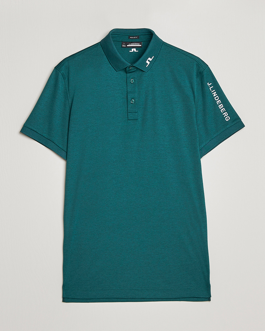 Homme | Polos | J.Lindeberg | Tour Tech Regular Fit Polo Rain Forest Melange
