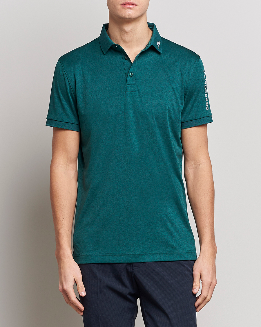 Homme | Polos | J.Lindeberg | Tour Tech Regular Fit Polo Rain Forest Melange