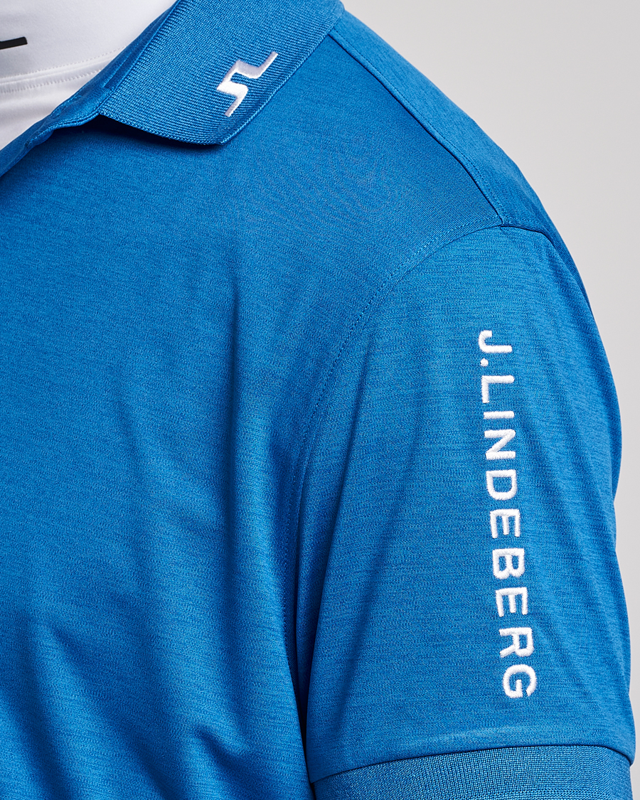 Homme | Polos | J.Lindeberg | Tour Tech Regular Fit Polo Lapis Blue Melange