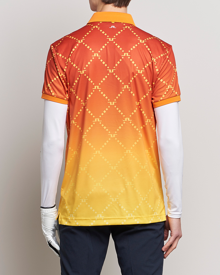Homme | Polos | J.Lindeberg | Tour Tech Regular Fit Printed Polo Sunset Fade