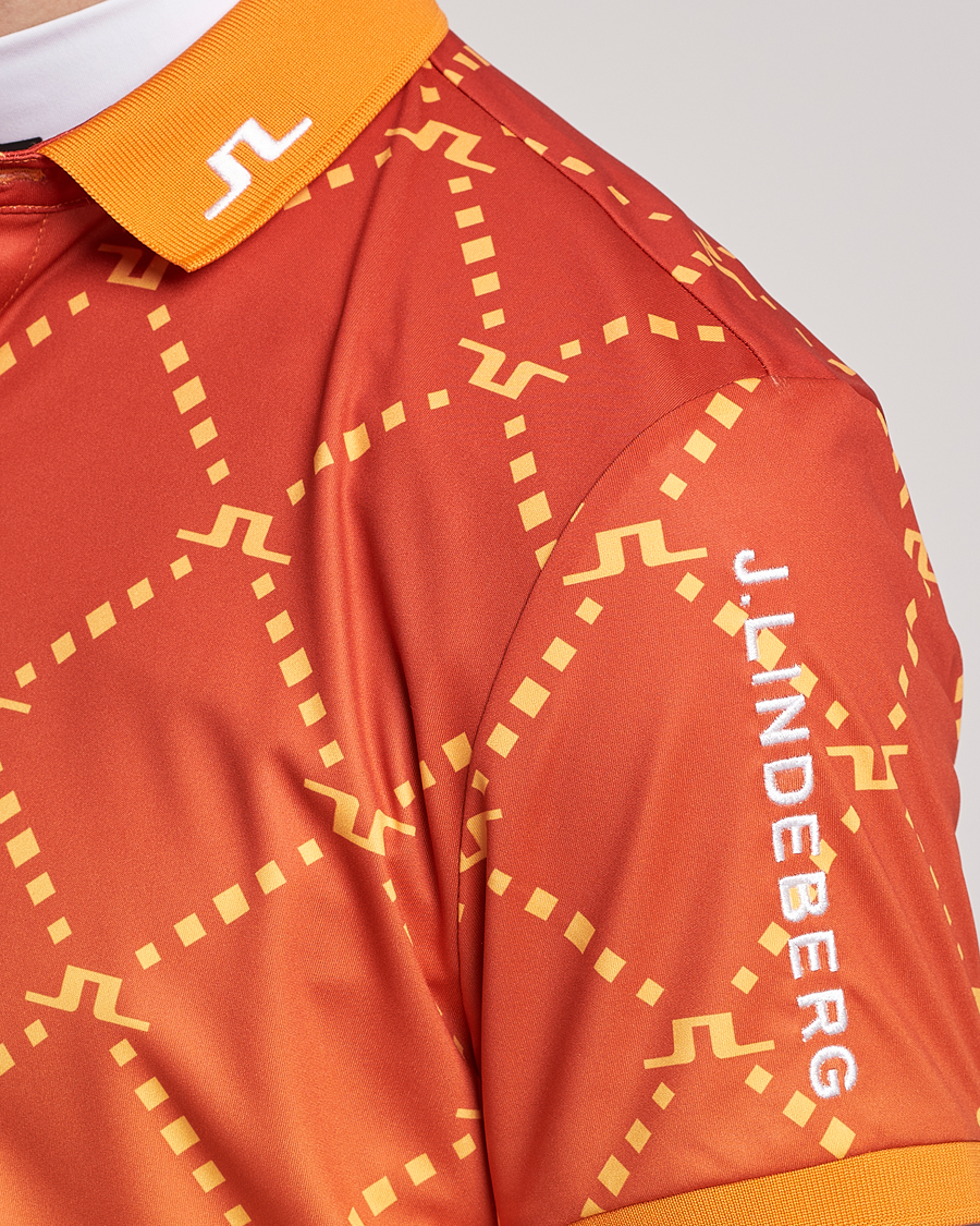 Homme | Polos | J.Lindeberg | Tour Tech Regular Fit Printed Polo Sunset Fade