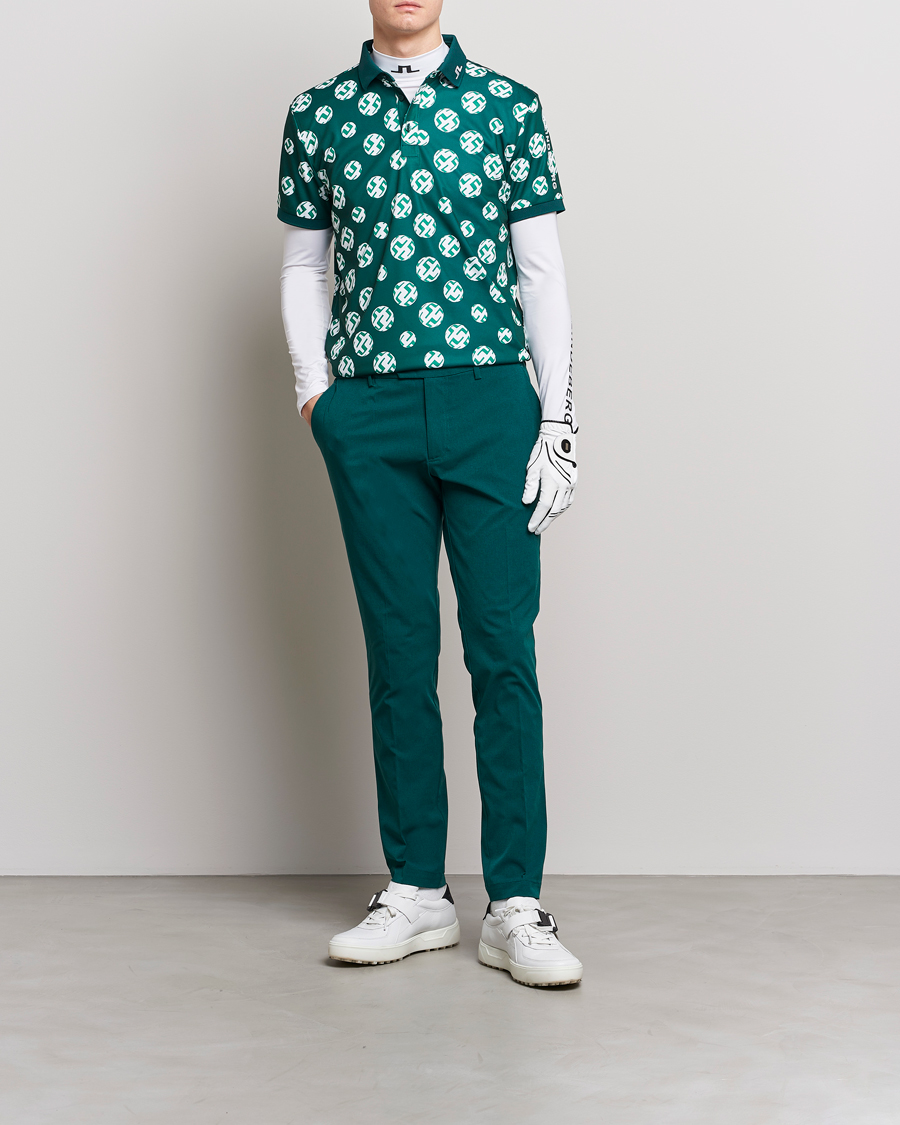 Homme | Polos | J.Lindeberg | Tour Tech Regular Fit Printed Polo Rain Forest