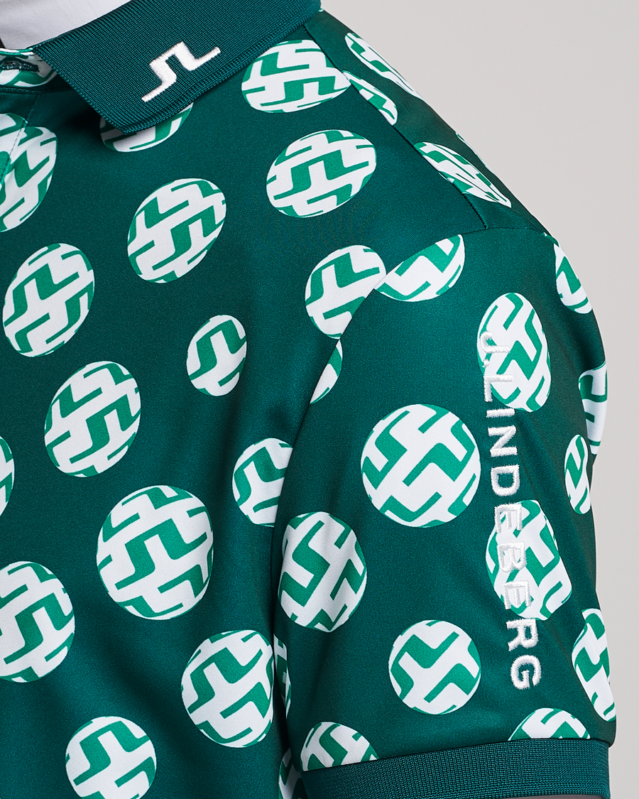 Homme | Polos | J.Lindeberg | Tour Tech Regular Fit Printed Polo Rain Forest