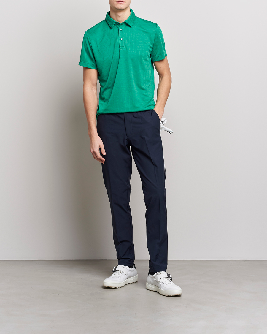 Homme | Polos | J.Lindeberg | Alfred Mesh Jacquard Regular Fit Polo Bosphorus