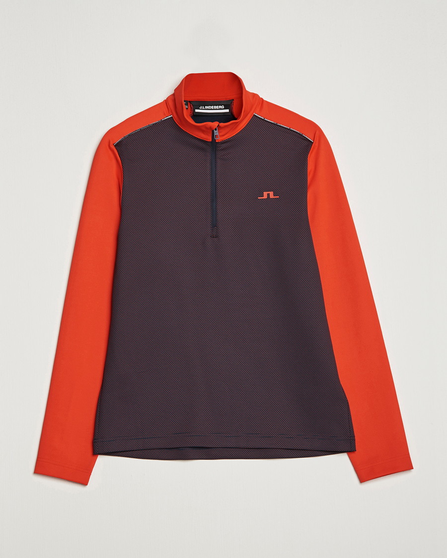 Homme | Pulls Et Tricots | J.Lindeberg | Terry Mid Layer Half Zip Fiery Red