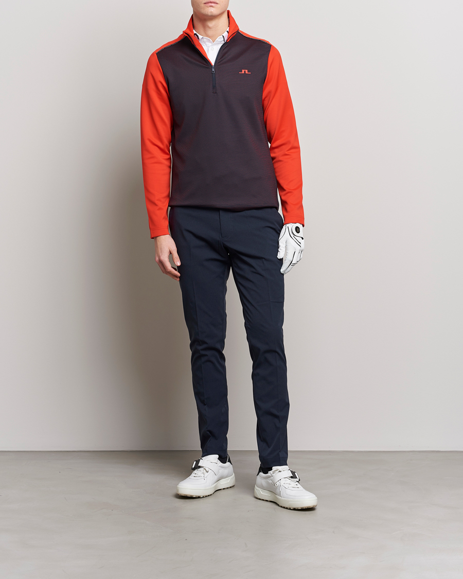 Homme | Pulls Et Tricots | J.Lindeberg | Terry Mid Layer Half Zip Fiery Red