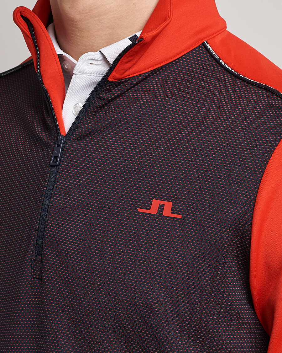 Homme | Pulls Et Tricots | J.Lindeberg | Terry Mid Layer Half Zip Fiery Red