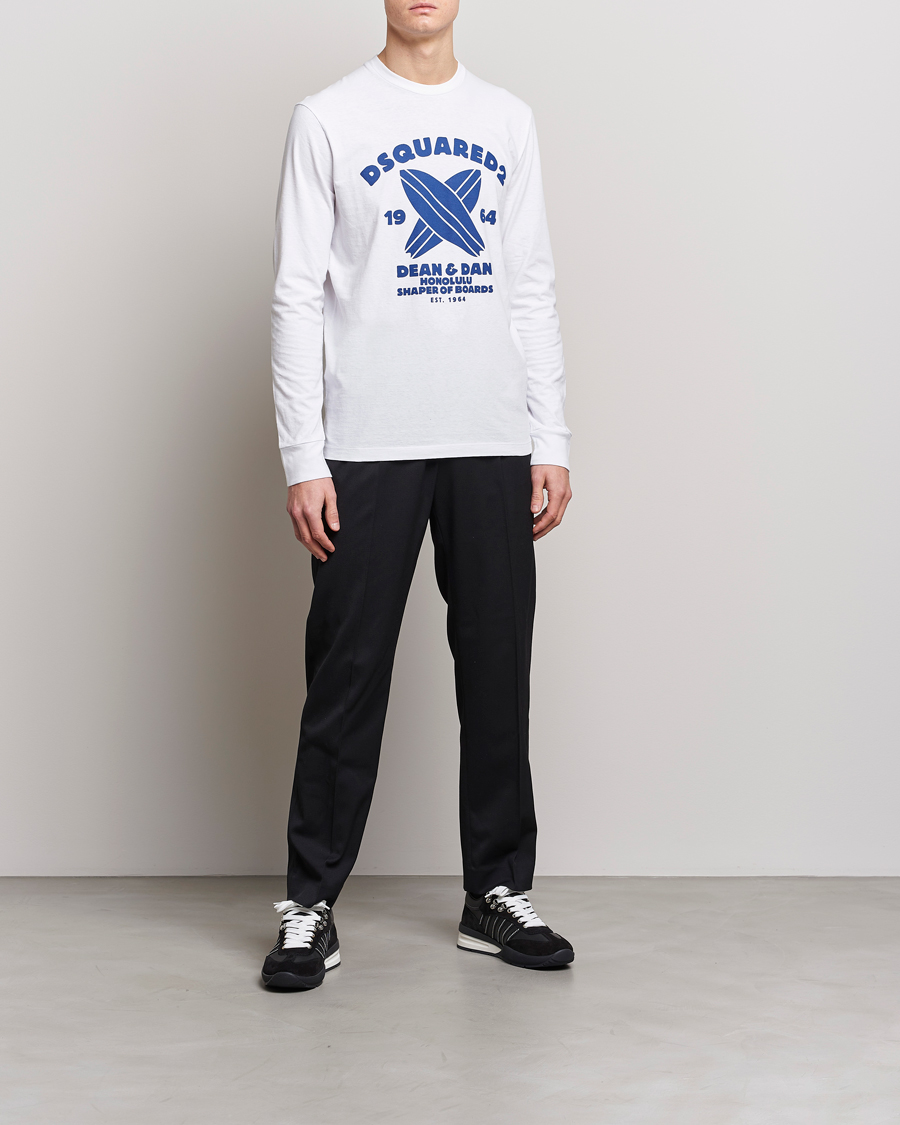 Homme | T-shirts | Dsquared2 | Long Sleeve Surf Tee White