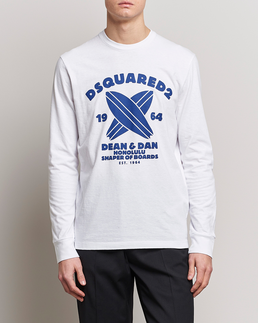 Homme | T-shirts | Dsquared2 | Long Sleeve Surf Tee White