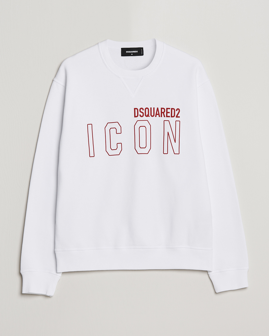 Homme | Pulls Et Tricots | Dsquared2 | Icon Transparent Logo Sweatshirt White