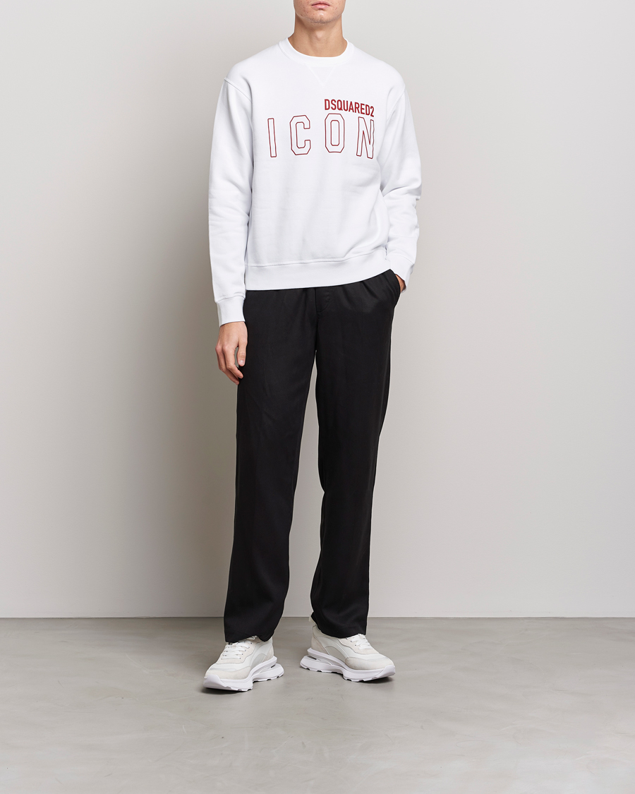 Homme | Pulls Et Tricots | Dsquared2 | Icon Transparent Logo Sweatshirt White