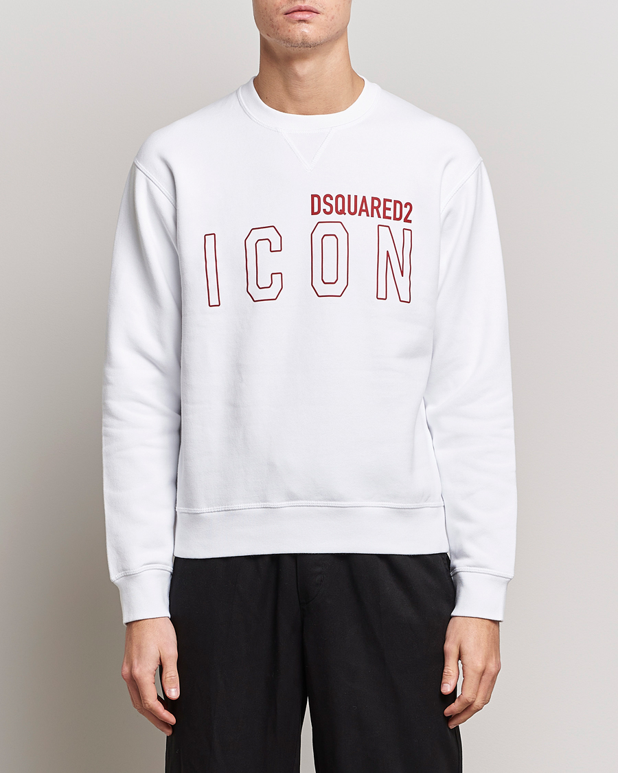 Homme | Pulls Et Tricots | Dsquared2 | Icon Transparent Logo Sweatshirt White