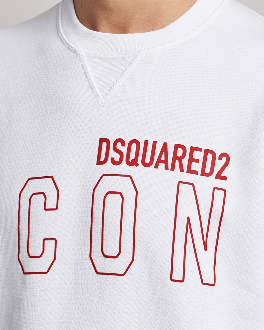 Homme | Pulls Et Tricots | Dsquared2 | Icon Transparent Logo Sweatshirt White