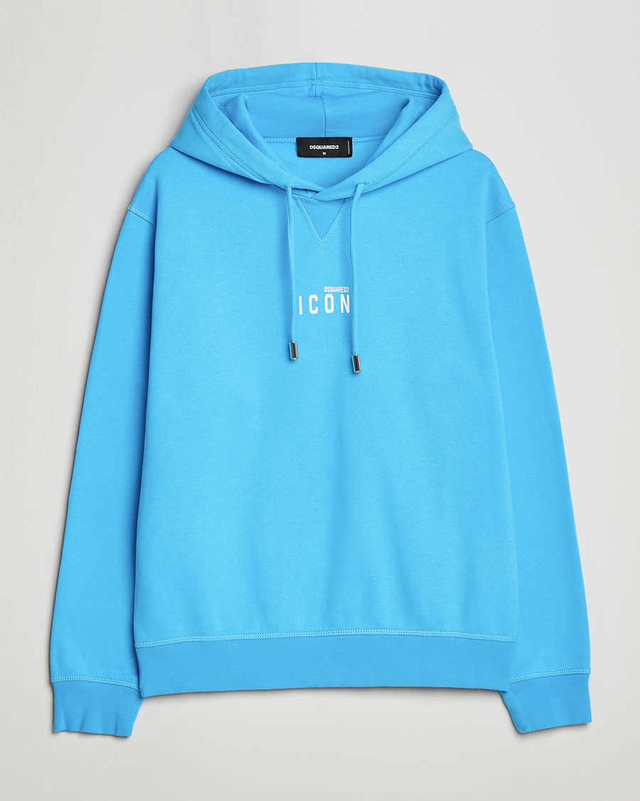 Homme | Pulls Et Tricots | Dsquared2 | Icon small Logo Hoodie Blue Miami