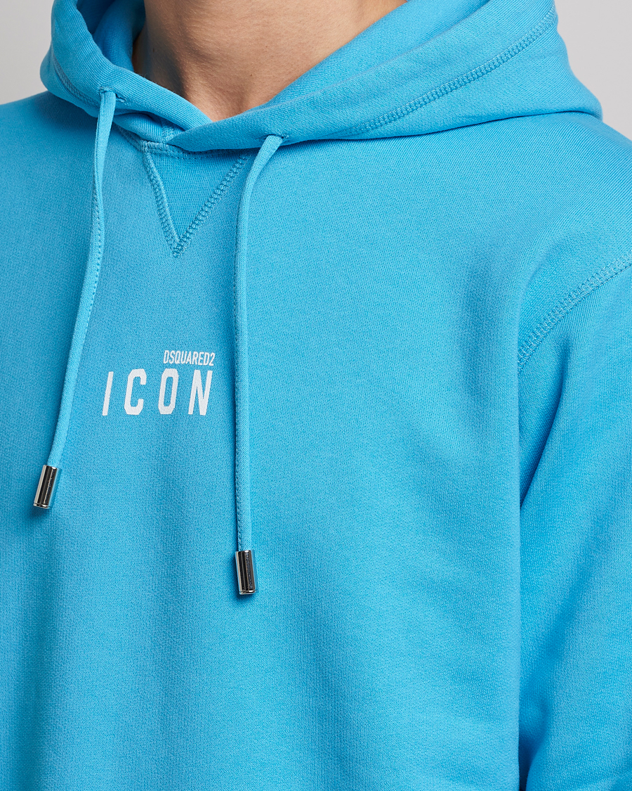 Homme | Pulls Et Tricots | Dsquared2 | Icon small Logo Hoodie Blue Miami