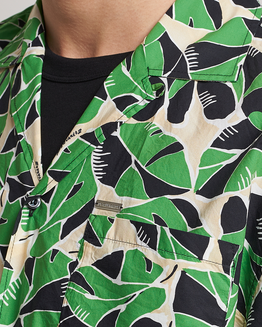 Homme | Chemises | Dsquared2 | Printed Bowling Shirt Beige/Green