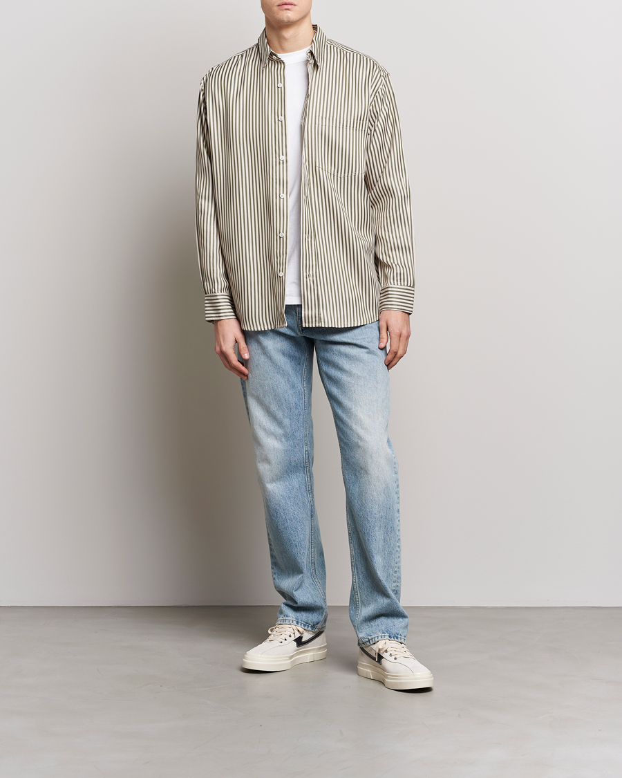 Homme | Chemises | Jeanerica | Come Tencel Striped Shirt Green/White
