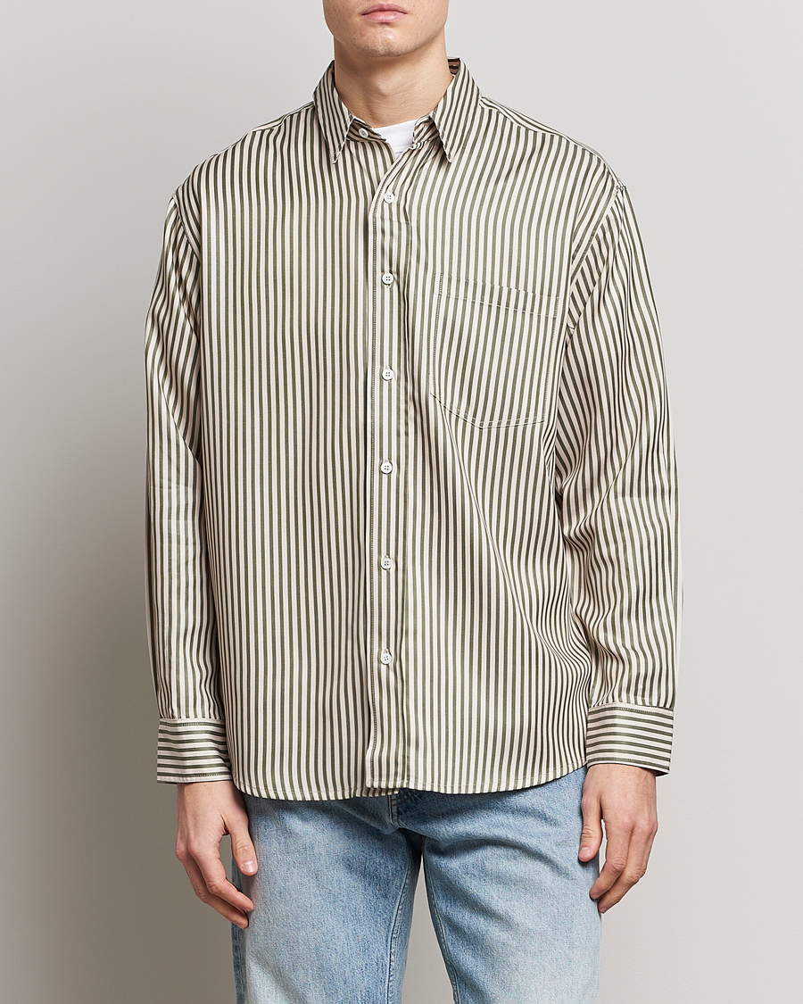 Homme | Chemises | Jeanerica | Come Tencel Striped Shirt Green/White