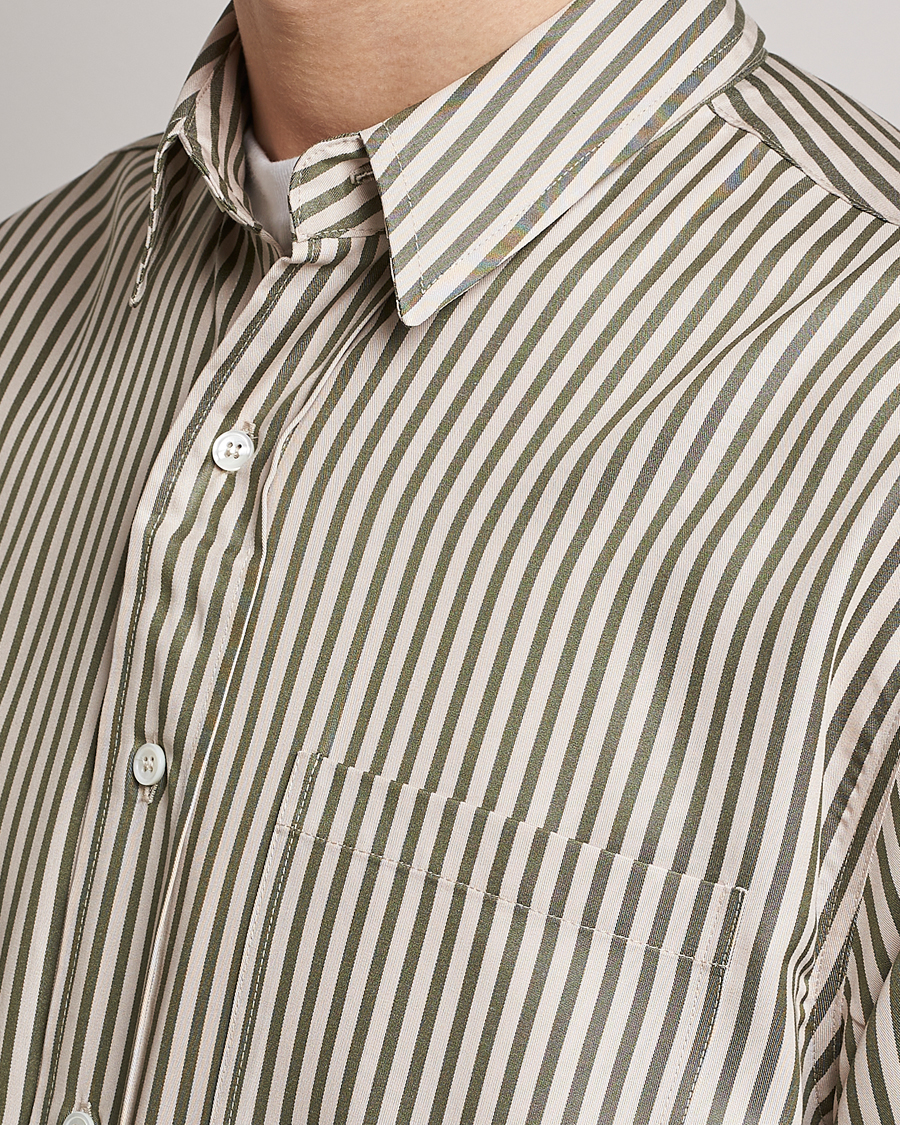 Homme | Chemises | Jeanerica | Come Tencel Striped Shirt Green/White
