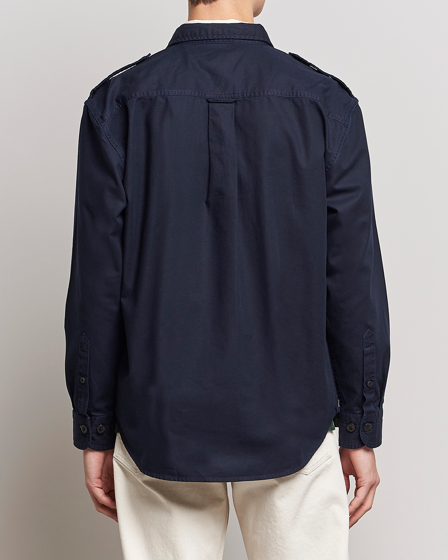 Homme | Chemises | GANT | Solid Twill Overshirt Evening Blue