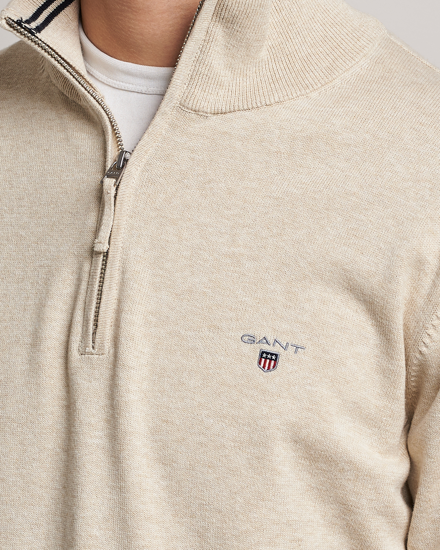 Homme | Pulls Et Tricots | GANT | Classic Cotton Half Zip Ocra Melange