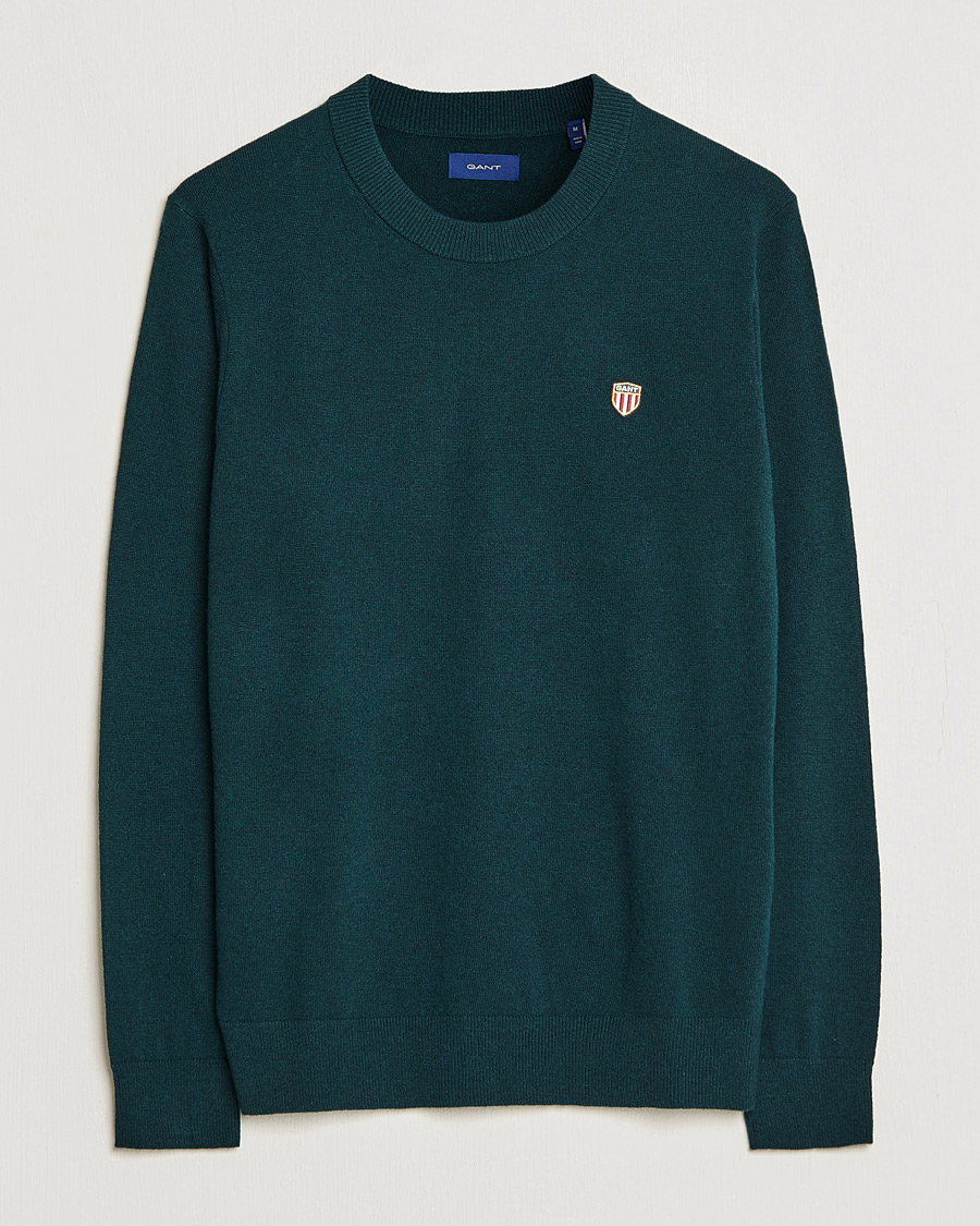Homme | Pulls Et Tricots | GANT | Banner Shield Lambswool Crew Neck Ratran Green
