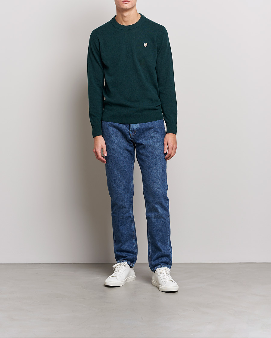 Homme | Pulls Et Tricots | GANT | Banner Shield Lambswool Crew Neck Ratran Green