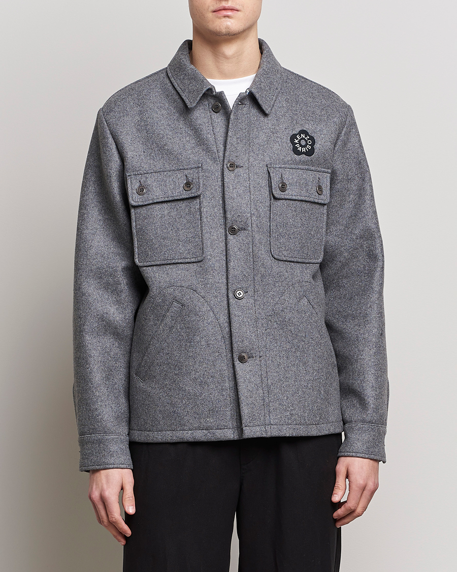 Homme | Chemises | KENZO | Wool Overshirt Antracite