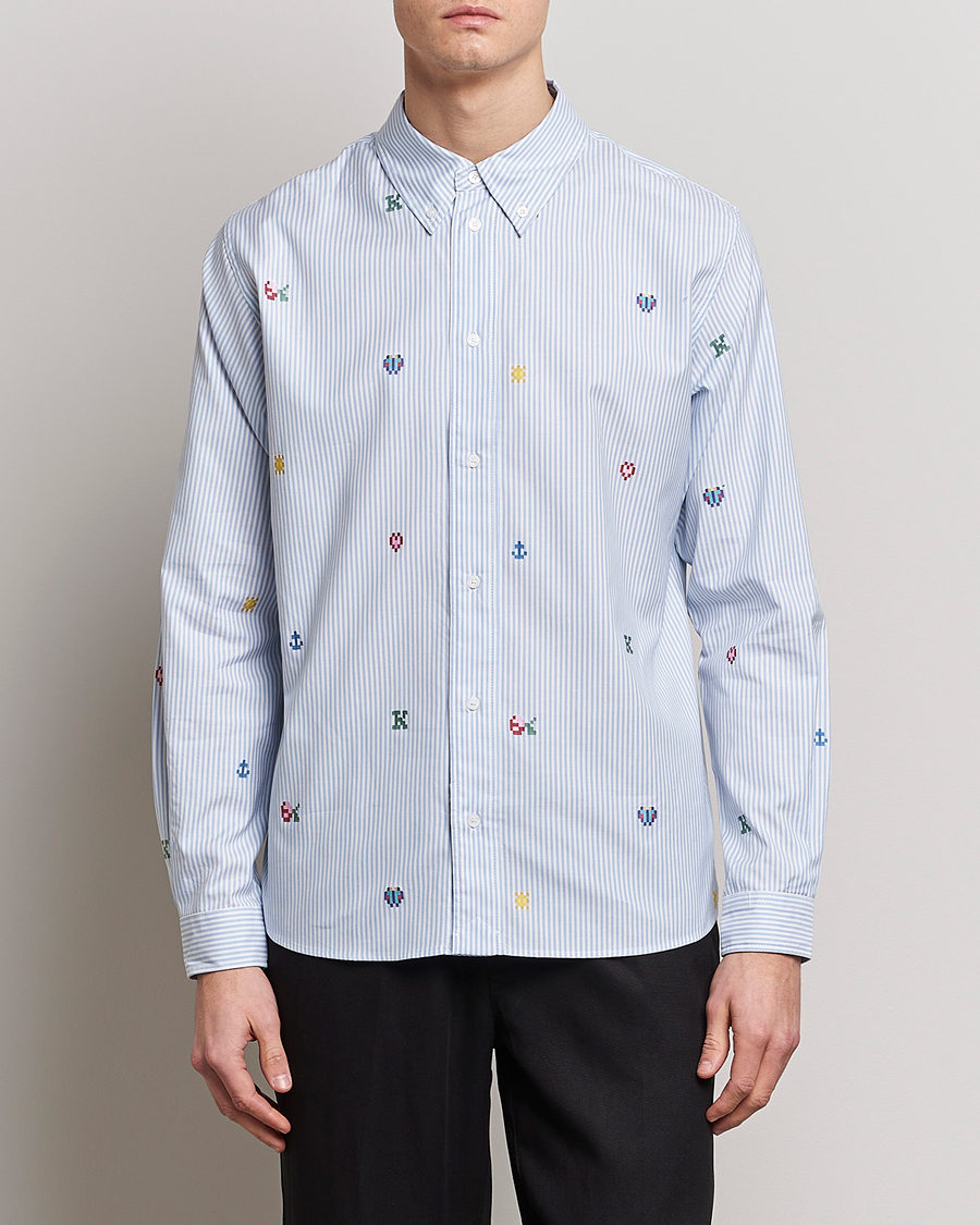 Homme | Chemises | KENZO | Pixel Striped Casual Shirt Light Blue
