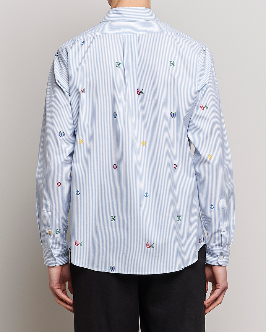 Homme | Chemises | KENZO | Pixel Striped Casual Shirt Light Blue