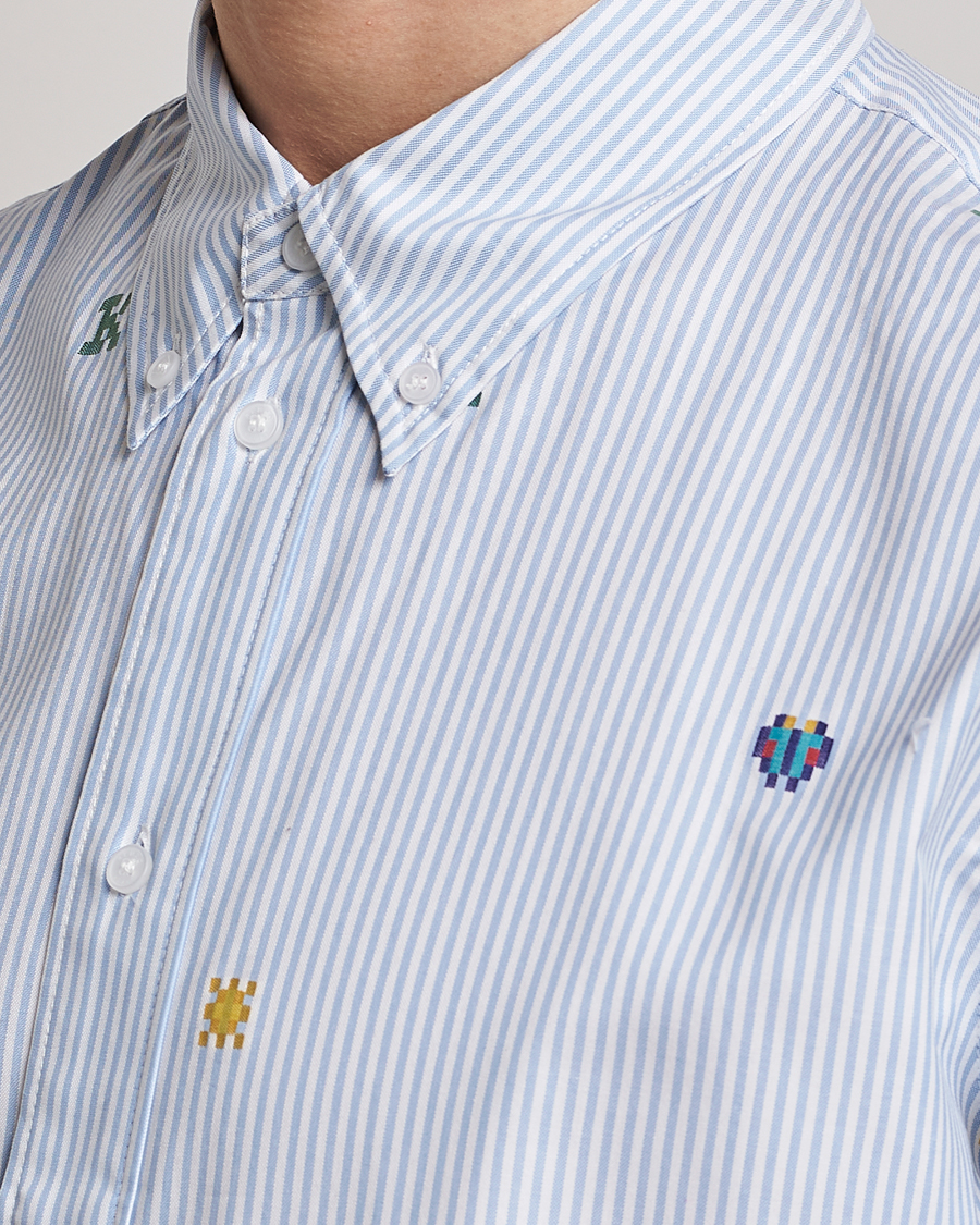 Homme | Chemises | KENZO | Pixel Striped Casual Shirt Light Blue