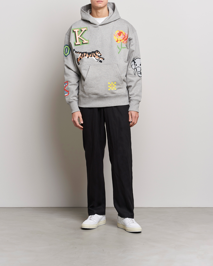 Homme | Pulls Et Tricots | KENZO | Pixel Oversize Hoodie Pearl Grey