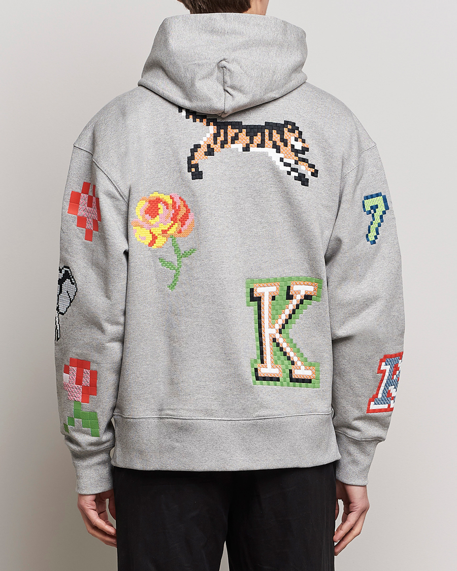 Homme | Pulls Et Tricots | KENZO | Pixel Oversize Hoodie Pearl Grey