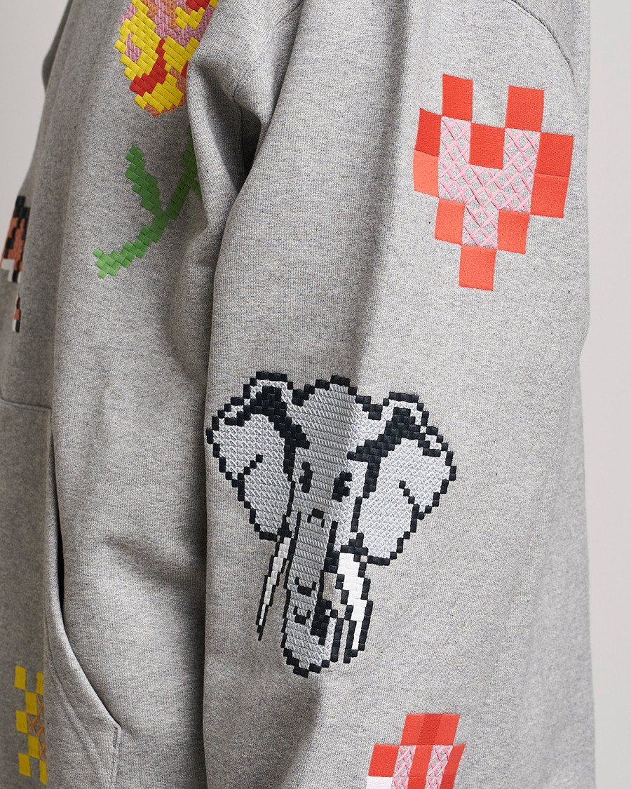 Homme | Pulls Et Tricots | KENZO | Pixel Oversize Hoodie Pearl Grey