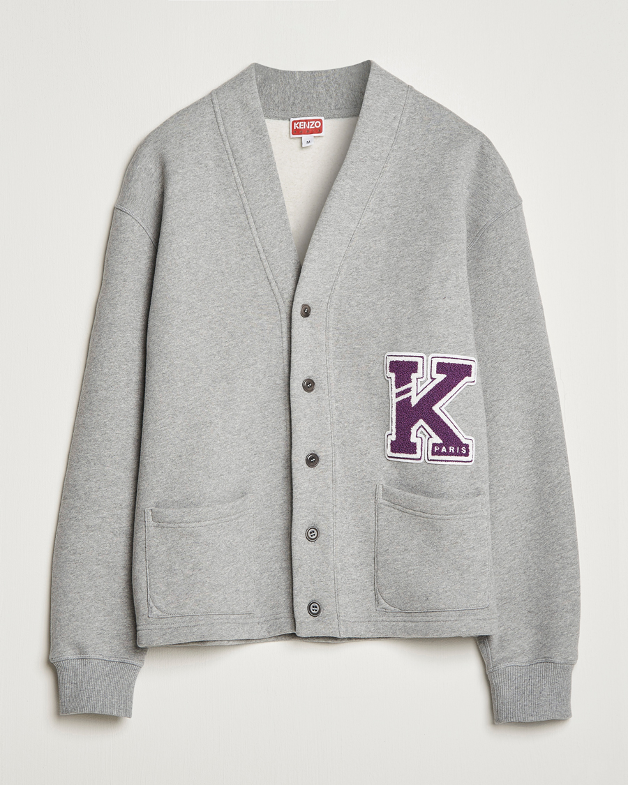 Homme | Pulls Et Tricots | KENZO | College Varsity Cardigan Pearl Grey