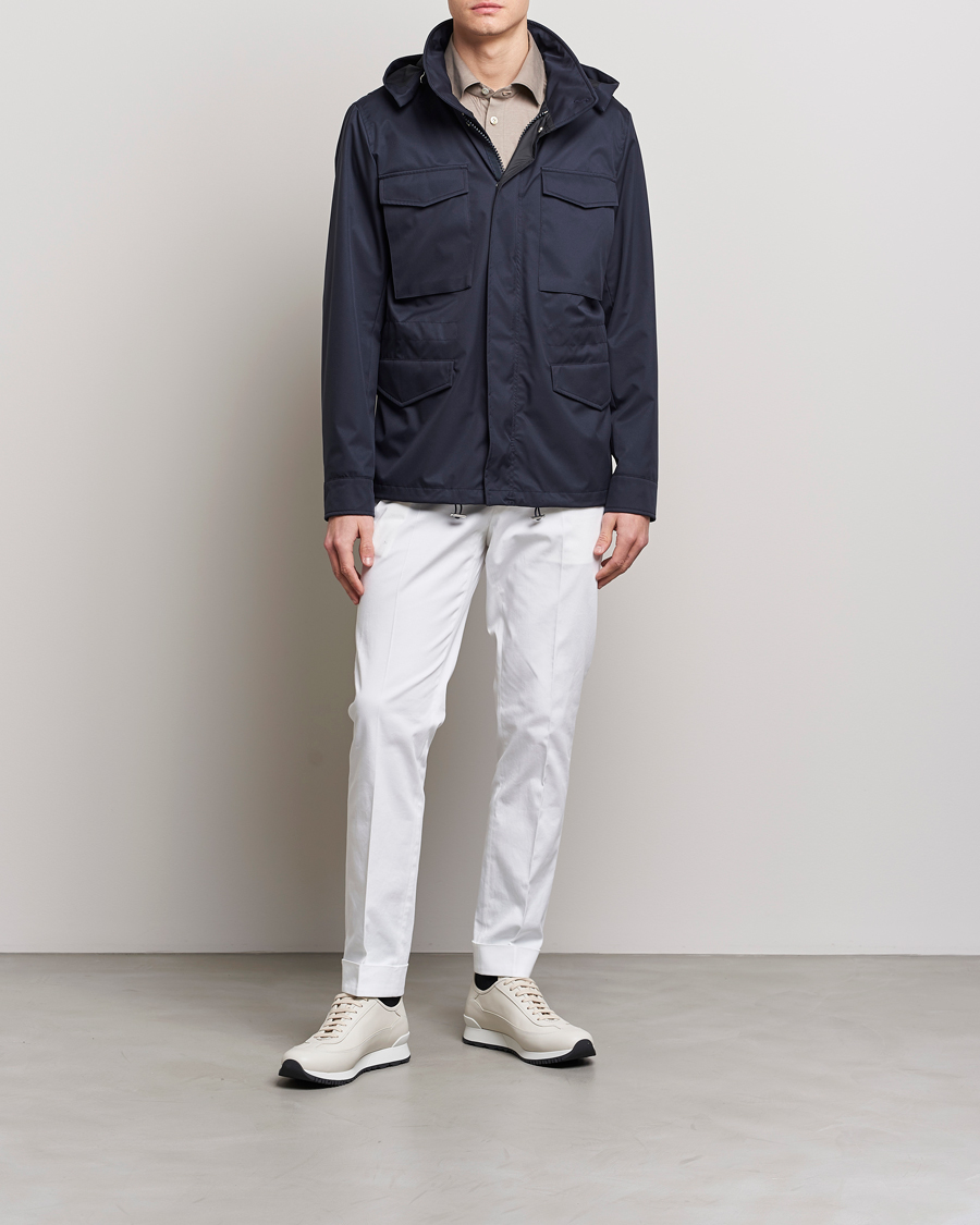 Homme | Manteaux Et Vestes | Kiton | Nylon Field Jacket Navy