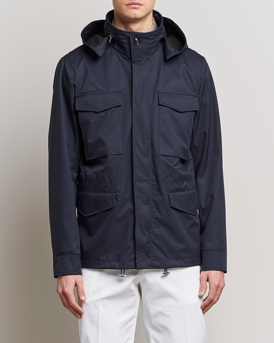 Homme | Manteaux Et Vestes | Kiton | Nylon Field Jacket Navy