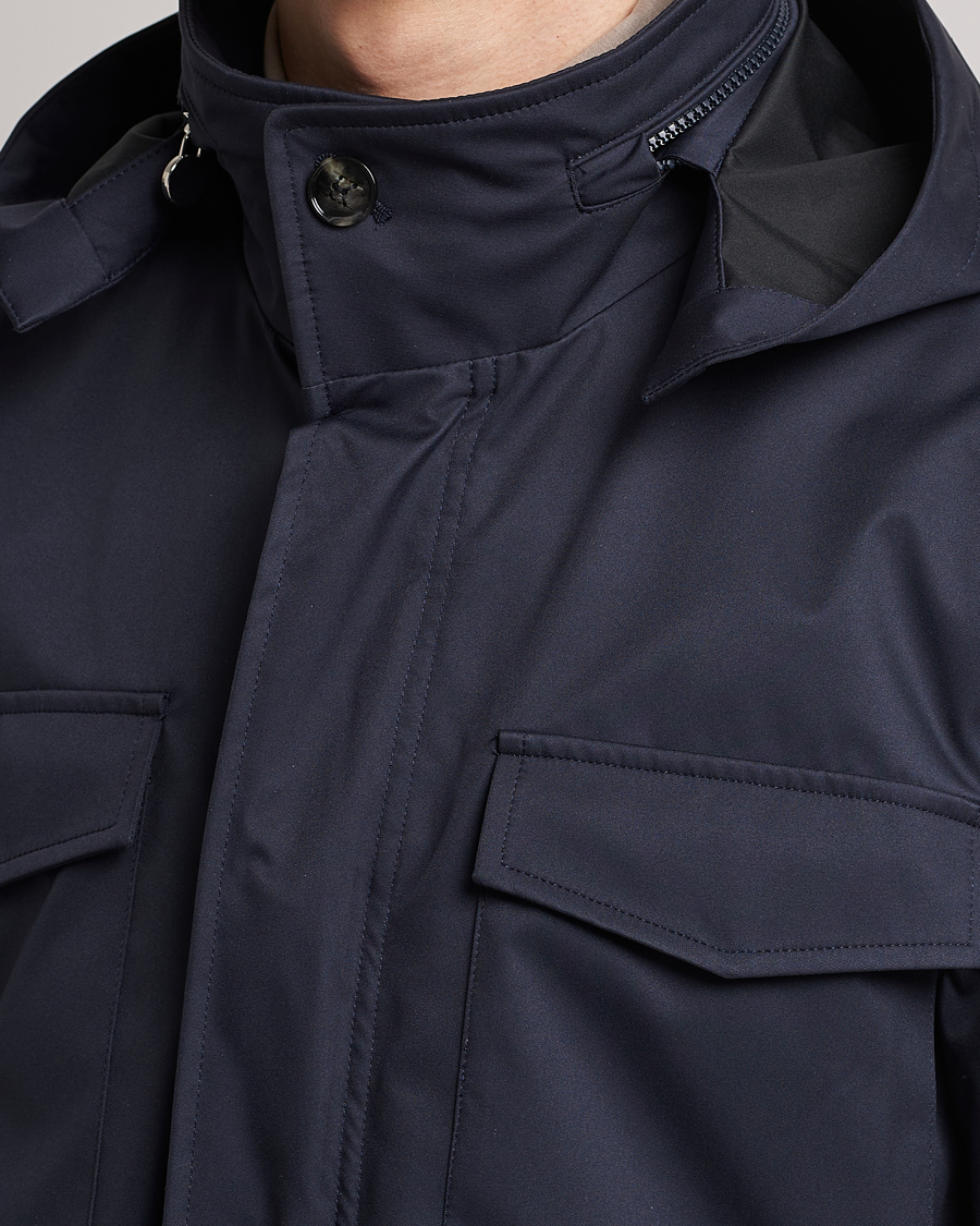 Homme | Manteaux Et Vestes | Kiton | Nylon Field Jacket Navy