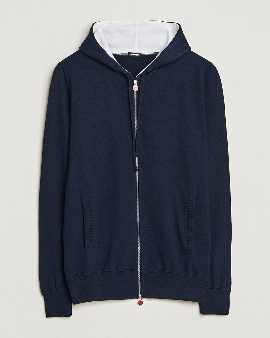 Homme | Pulls Et Tricots | Kiton | Hooded Zip Sweater Navy