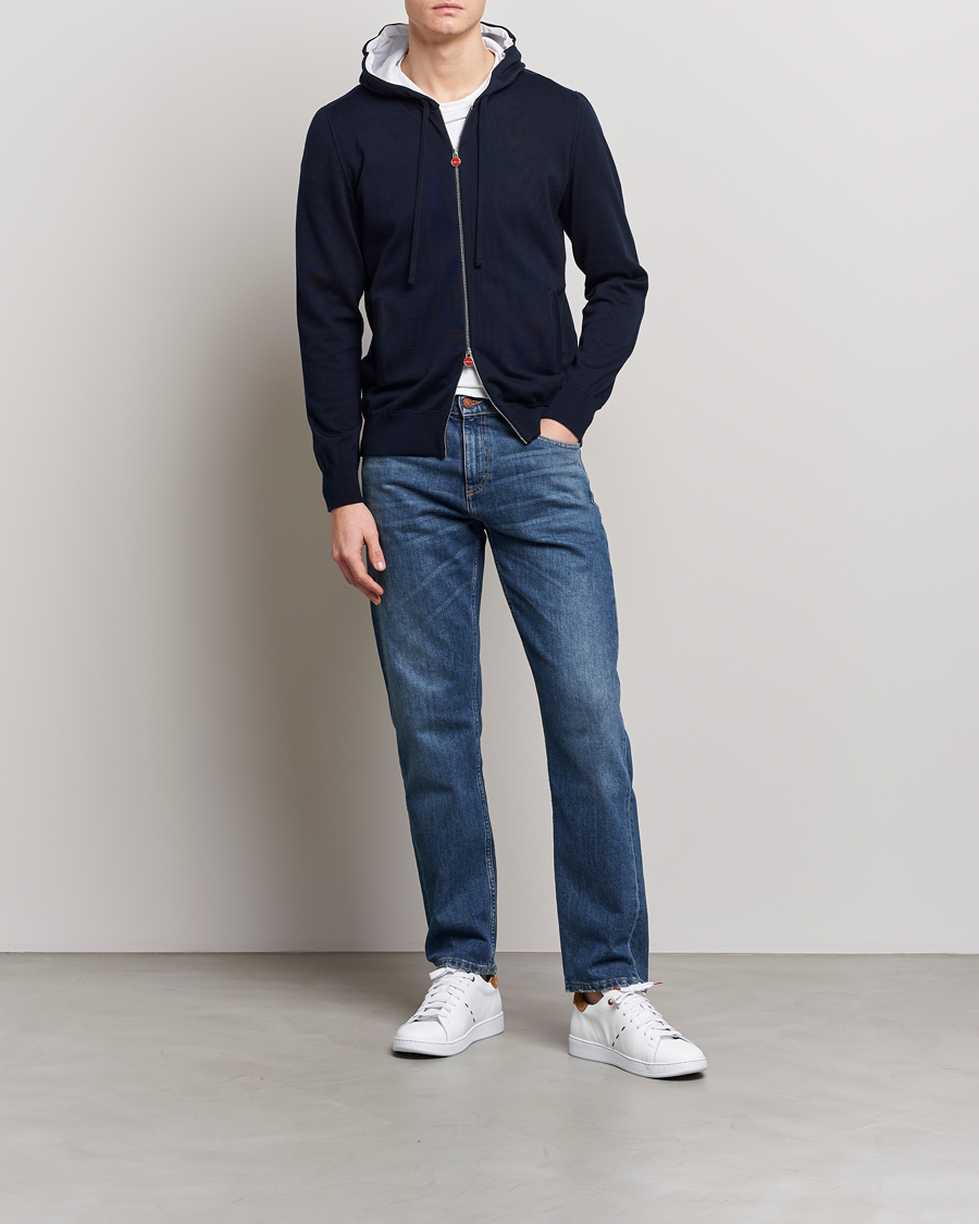 Homme | Pulls Et Tricots | Kiton | Hooded Zip Sweater Navy