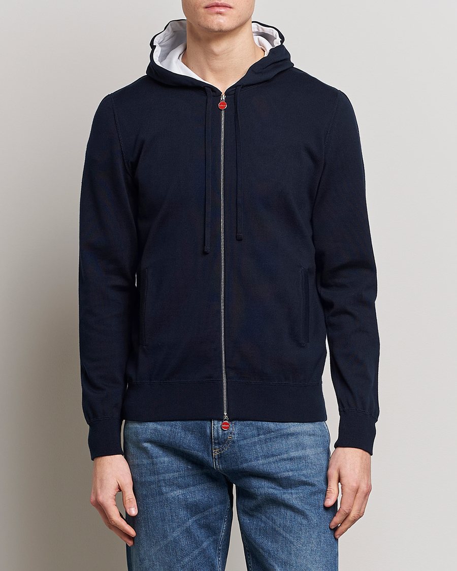 Homme | Pulls Et Tricots | Kiton | Hooded Zip Sweater Navy