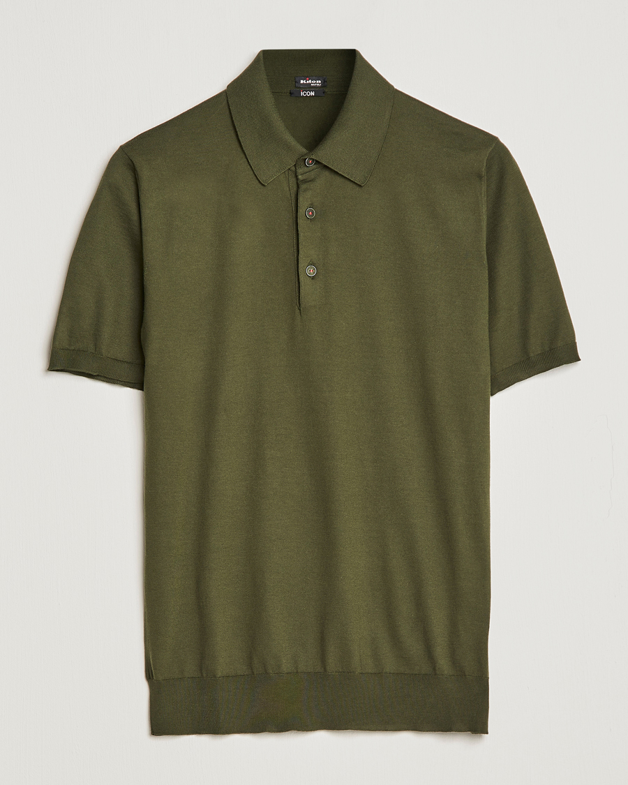 Homme | Polos | Kiton | Sea Island Cotton Polo Dark Olive