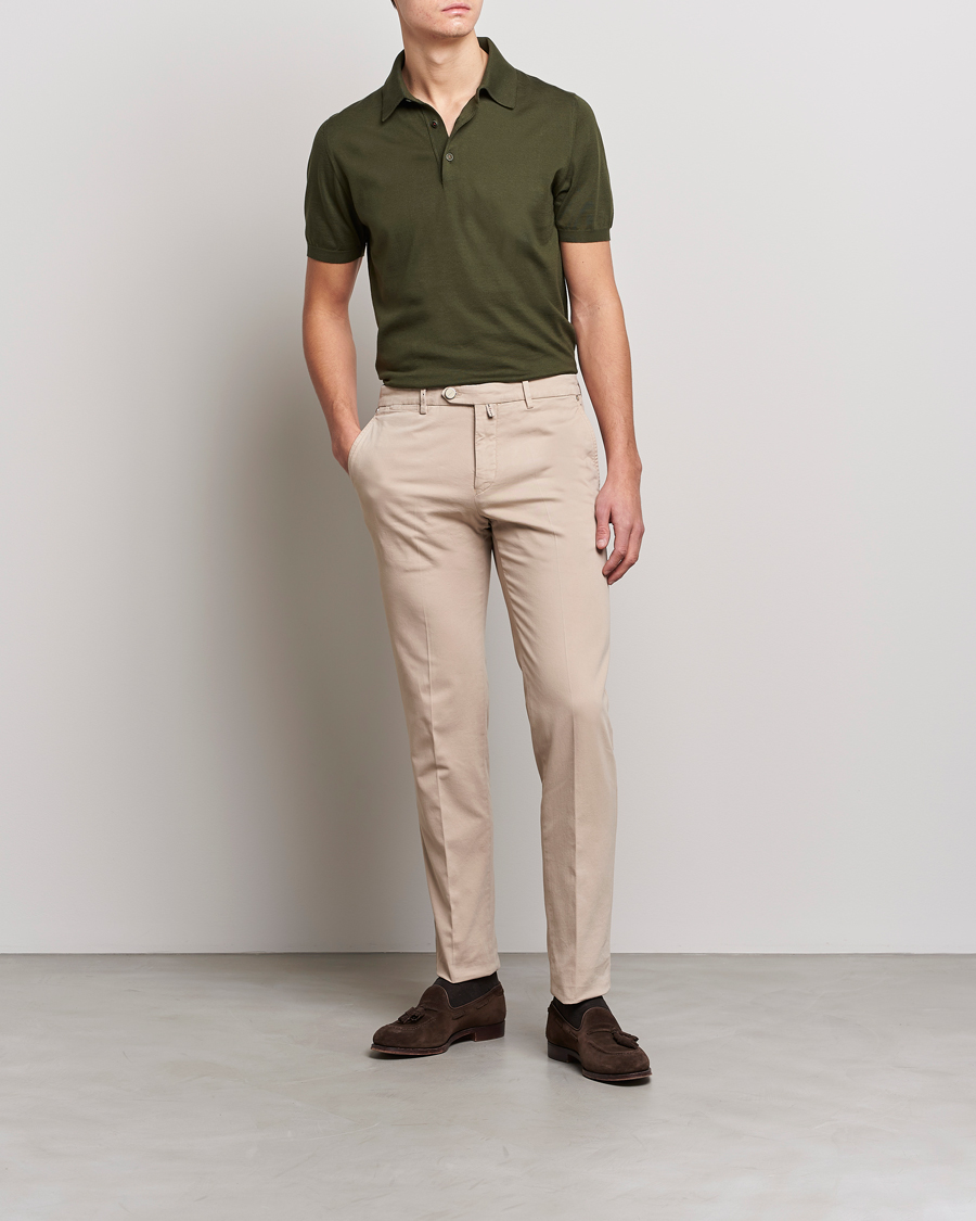 Homme | Polos | Kiton | Sea Island Cotton Polo Dark Olive