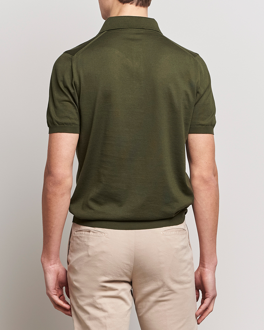 Homme | Polos | Kiton | Sea Island Cotton Polo Dark Olive