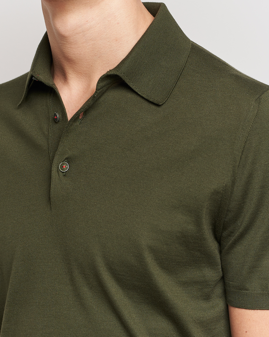 Homme | Polos | Kiton | Sea Island Cotton Polo Dark Olive