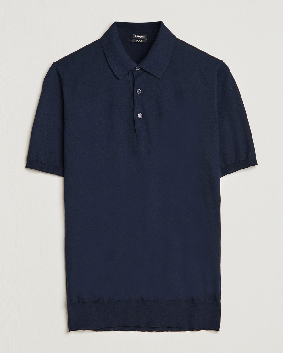 Homme | Polos | Kiton | Sea Island Cotton Polo Navy
