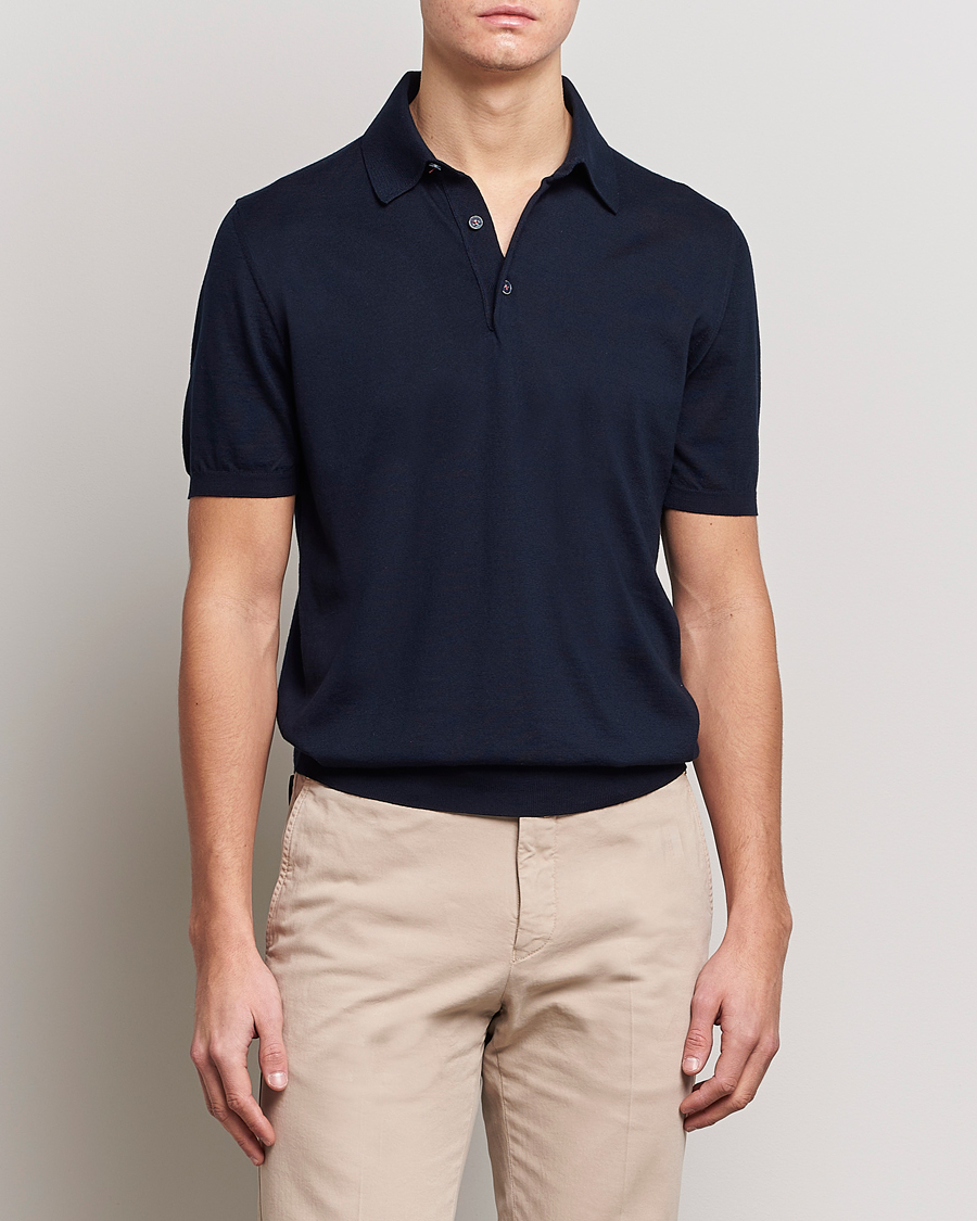 Homme | Polos | Kiton | Sea Island Cotton Polo Navy