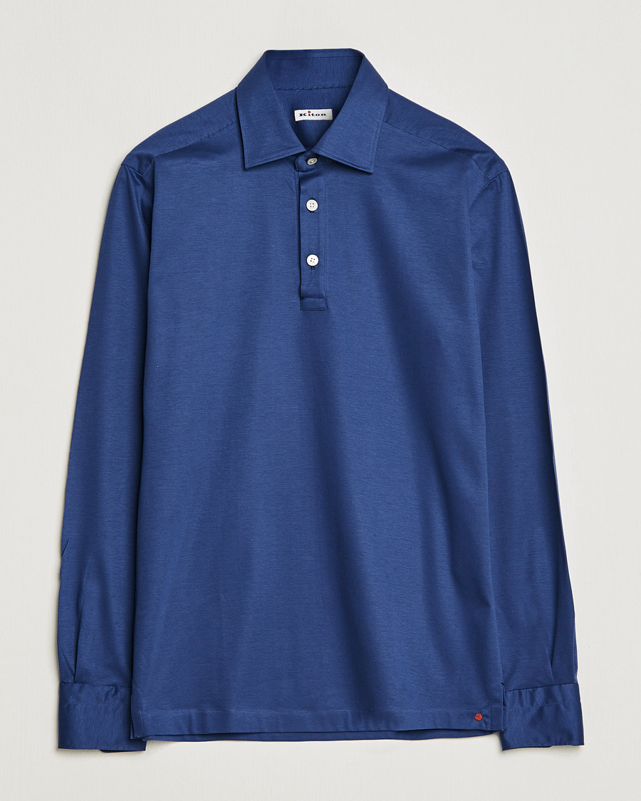 Homme | Chemises | Kiton | Popover Shirt Dark Blue