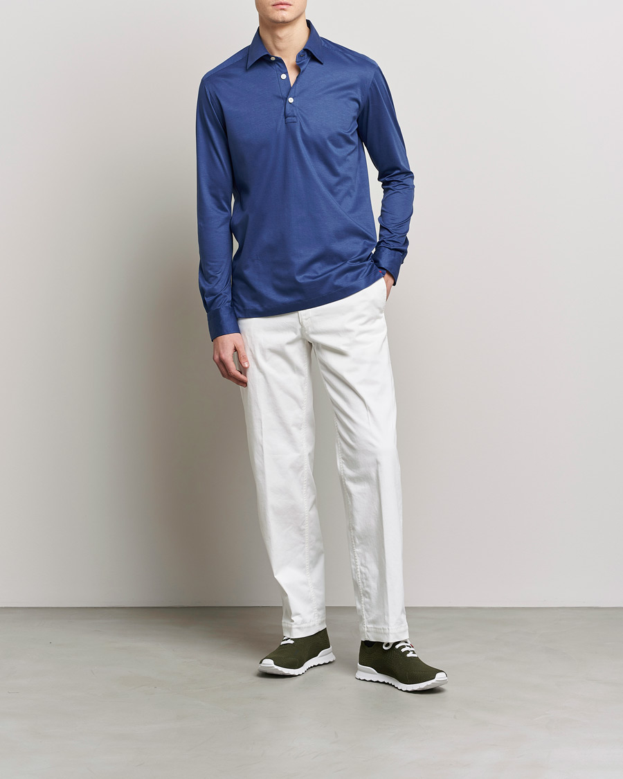 Homme | Chemises | Kiton | Popover Shirt Dark Blue
