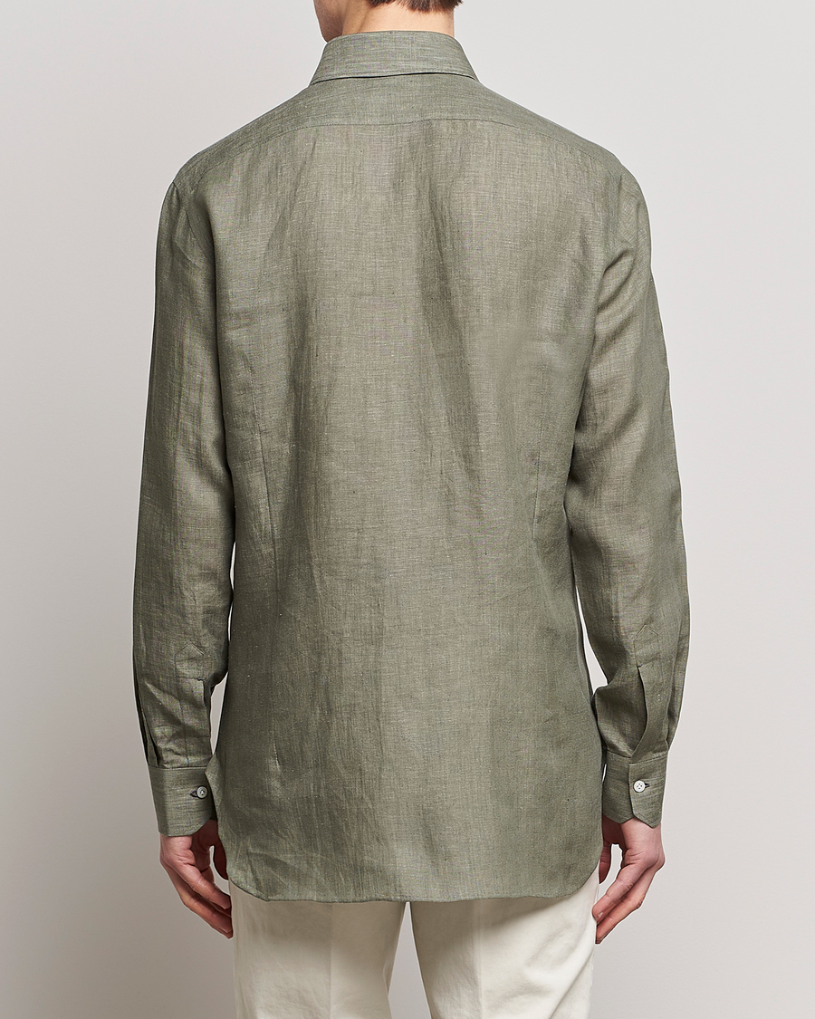 Homme | Chemises | Kiton | Linen Sport Shirt Olive
